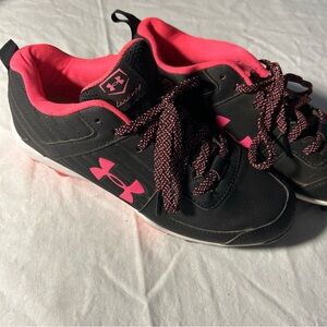 UNDER ARMOUR Shoes Youth GIRLS INFINITY 2.0 NL Black/Pink Running TS2 size 5.5